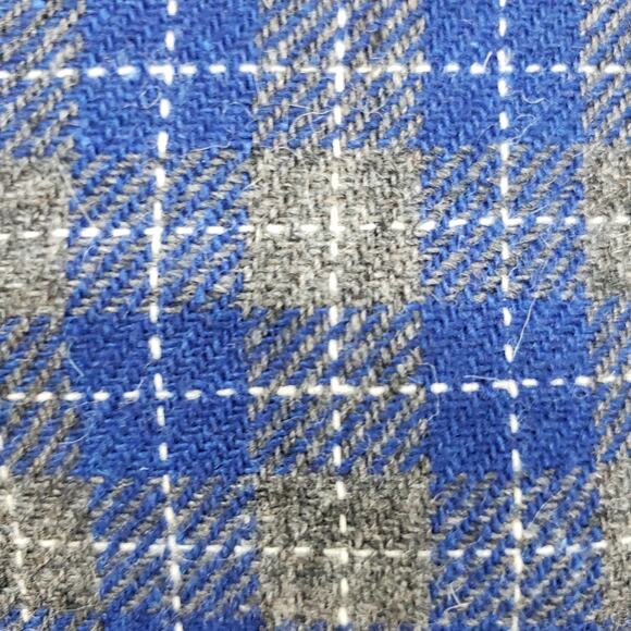 Vintage Joan Leslie Wool Blazer Jacket Blue Gray Plaid Lined Petite 12P / M - Picture 2 of 11